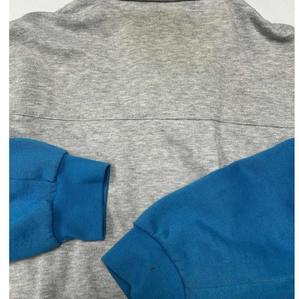 Adidas Track Jacket Mens XL Grey Blue Colorblock Full Zip Trefoil Logo Vintage